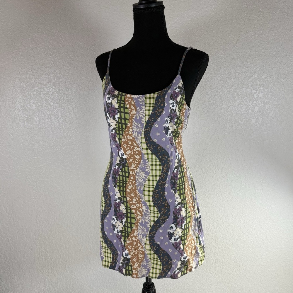 Pacsun L.A. Hearts Patchwork Style Mini Dress Multicolor Floral Woman's Small